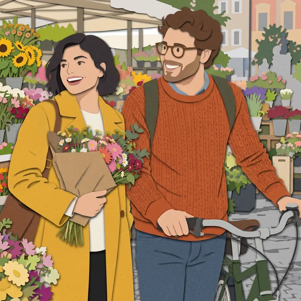 Paper cutout result for the couple