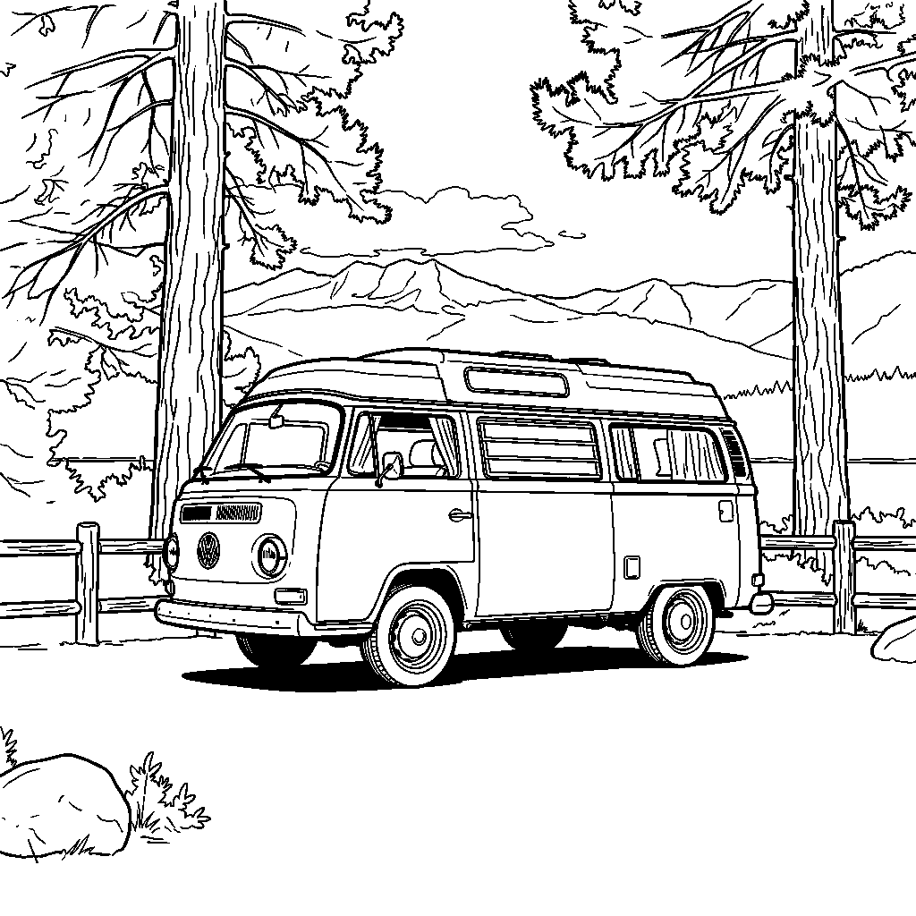 Comic line art result for the vehicle