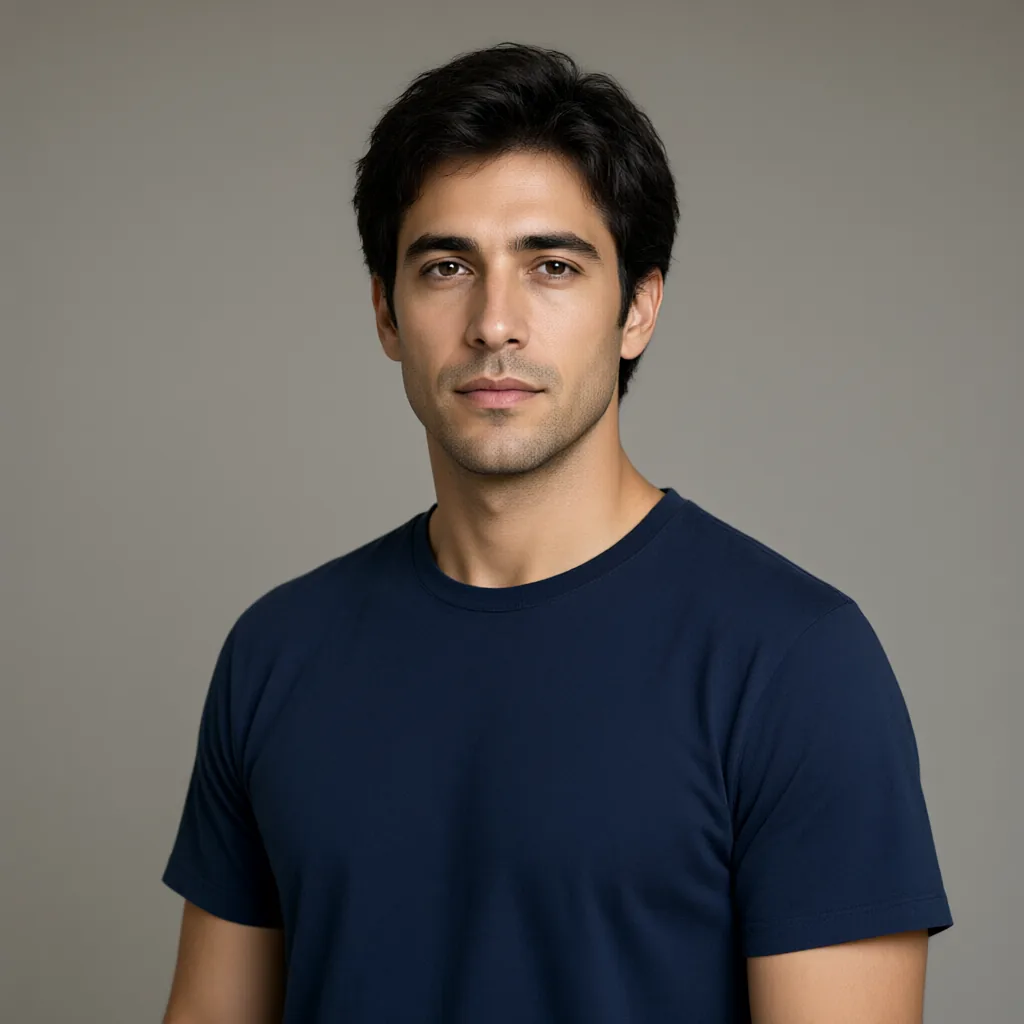 Synthetic male portrait before the hairstyle edit