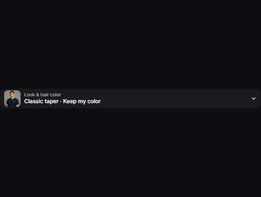 Portrait upload input with the look and hair color control