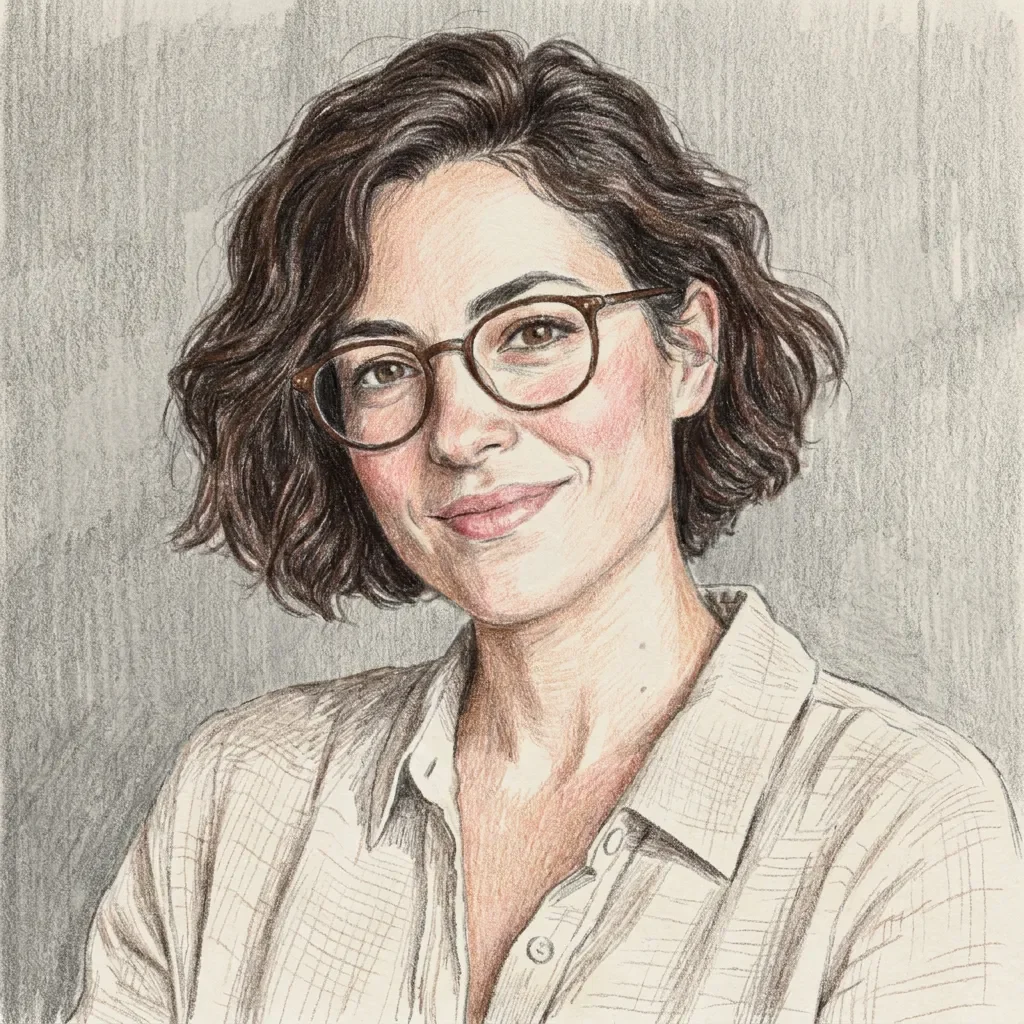 Colored pencil treatment of the same synthetic portrait