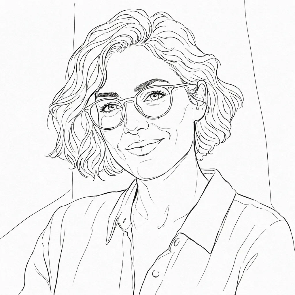 Contour drawing treatment of the same synthetic portrait