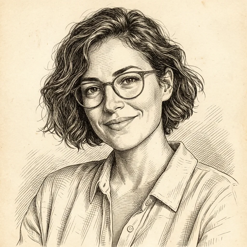 Vintage etching treatment of the same synthetic portrait