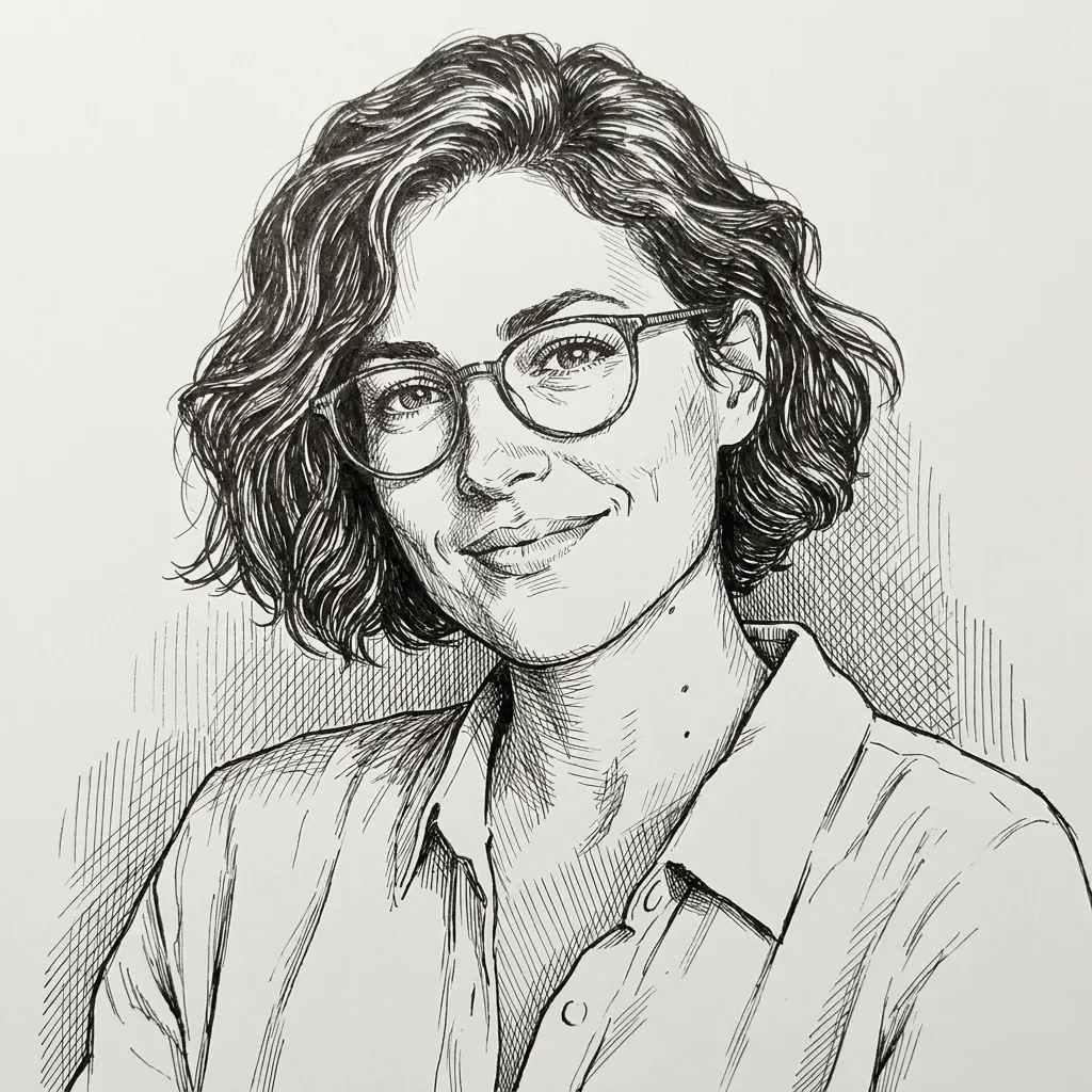 Pen & ink treatment of the same synthetic portrait