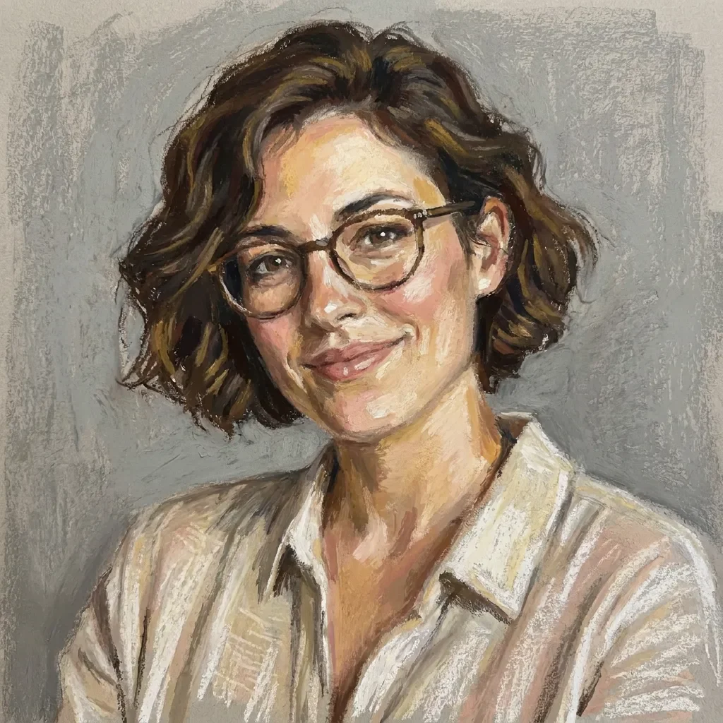Soft pastel treatment of the same synthetic portrait